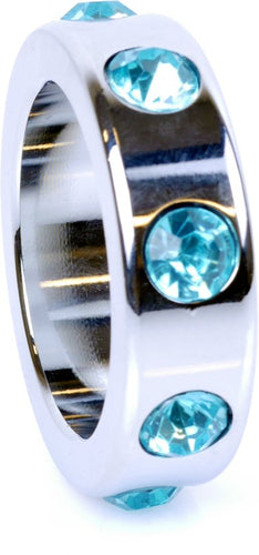 Boysoftoys - 64-00005 - Metal - Cockring  - Diamonds - Blue - Small