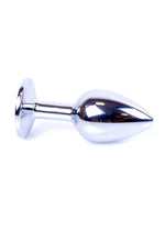 Power Escort - 64-00013F - Stainless Steel Anal Plug Black with Crystal – 7 cm | Premium Anal Jewellery