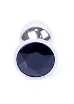 Power Escort - 64-00013F - Stainless Steel Anal Plug Black with Crystal – 7 cm | Premium Anal Jewellery