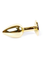 Boysoftoys - 64-00114 - Unique Colour - Rose Gold Anal Plug - Gold Plug with Dark Blue stone - length 7 CM - Dia 2,7 CM - colour window box