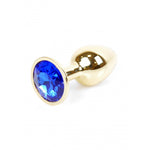 Boysoftoys - 64-00023 - Gold Plug - Anal - Dark Blue stone - length 7 cm - dia 2,7 cm - attractive colour window box