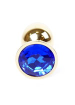 Boysoftoys - 64-00023 - Gold Plug - Anal - Dark Blue stone - length 7 cm - dia 2,7 cm - attractive colour window box