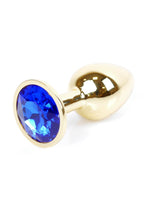 Boysoftoys - 64-00023 - Gold Plug - Anal - Dark Blue stone - length 7 cm - dia 2,7 cm - attractive colour window box