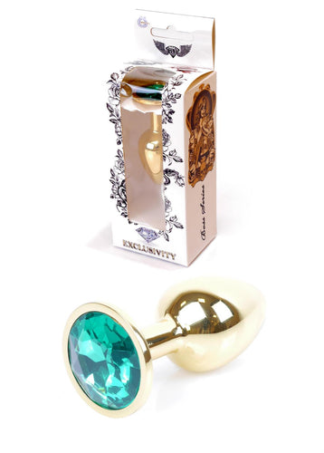Boysoftoys - 64-00024 - Plug - Gold - Anal - Green stone - attractive colour window box