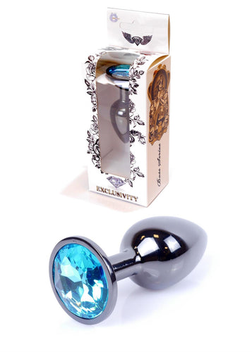 Boysoftoys - 64-00031 - Plug - Dark Silver - Anal - Light Blue - length 7 cvm - dia 2,7 cm