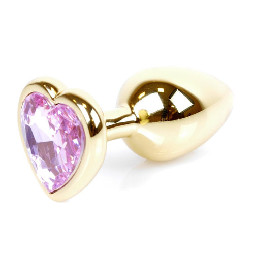 Boysoftoys - Gold Plug Heart Design Rose - Anal Plug - 64-00036