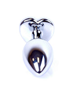 Boysoftoys - 64-00050 - Heart design silver Plug - Silver - Anal - Heart - Dark blue stone - length 7 cm - dia 2,7 cm - window colour box