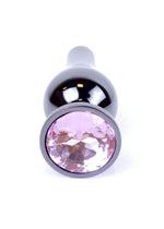 Boysoftoys - 64-00054 - Butt - Plug - Dark - Silver - Anal - Rose - length 9,5 cm - dia 3 cm - window colour box