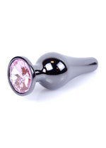 Boysoftoys - 64-00054 - Butt - Plug - Dark - Silver - Anal - Rose - length 9,5 cm - dia 3 cm - window colour box