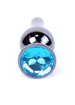 Bossoftoys - 64-00058 - Butt - Plug - Dark - Silver - Anal - Light blue - lenght  9,5 cm - dia 3 cm - colour window box