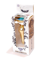 Boysoftoys - 64-00067 - Gold Butt Plug - Anal plug with light blue stone - length 9,5 m - dia 3 cm - colour window box