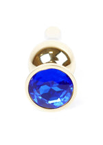 Boysoftoys - 64-00068 - Gold Butt Plug - Anal plug with dark blue stone - length 9,5 m - dia 3 cm - colour window box