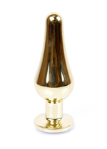 Boysoftoys - 64-00069 - Gold Butt Plug - Anal plug with green stone - length 9,5 m - dia 3 cm - colour window box