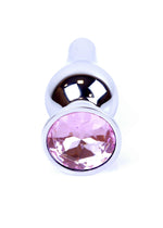 Boysoftoys - 64-00072 - Silver big Butt Plug - anal plug with Pink stone - length 9 cm - dia 2,9 cm - colour window box