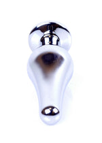 Boysoftoys - 64-00078 - Silver big Butt Plug - anal plug with green stone - length 9 cm - dia 2,9 cm - colour window box