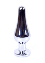 Boysoftoys - 64-00076 - Silver big Butt Plug - anal plug with Light blue stone - length 9 cm - dia 2,9 cm - colour window box
