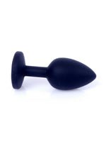 Boysoftoys - 64-00087 - Black Silicone Anal Plug - Medium size anal plug with Pink stone - length 8 cm - dia 3,5cm - colour window box