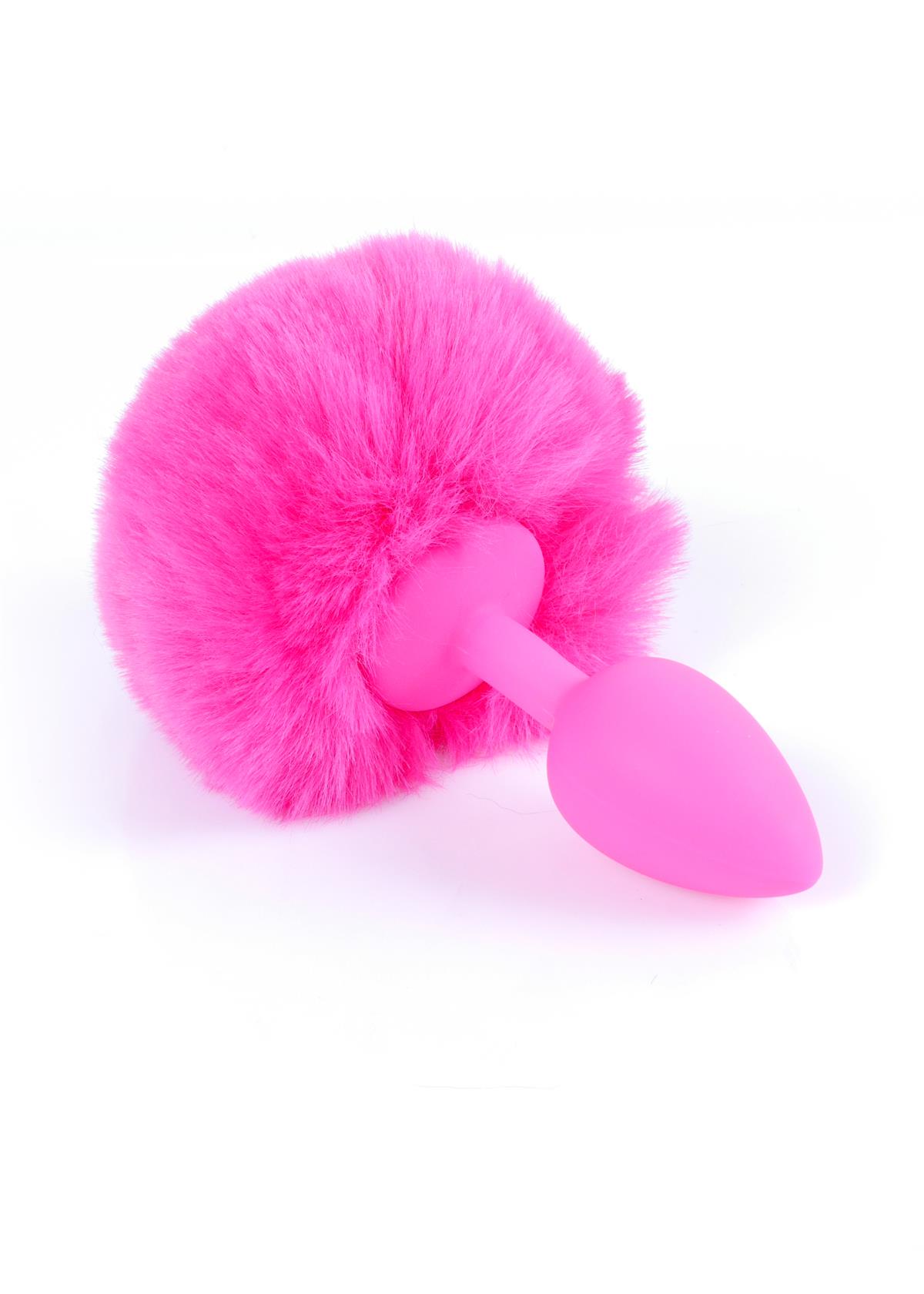 Bossoftoys - 64-00099 - Pink Silicone Anal Plug with bunny tail Pink - length 6,5 cm - dia 2,7 cm - colour window box