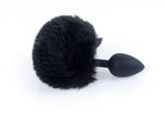 Boysoftoys - 64-00100 - Black Silicone Anal Plug with bunny tail black - length 6,5 cm - dia 2,7 cm - colour window box