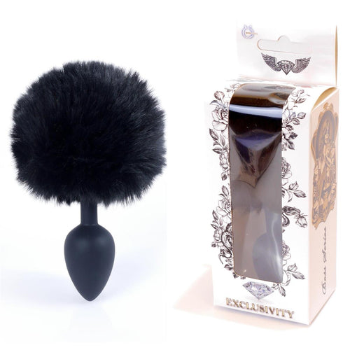 Boysoftoys - 64-00100 - Black Silicone Anal Plug with bunny tail black - length 6,5 cm - dia 2,7 cm - colour window box
