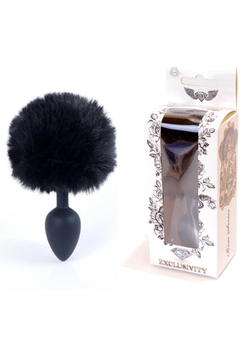 Boysoftoys - 64-00100 - Black Silicone Anal Plug with bunny tail black - length 6,5 cm - dia 2,7 cm - colour window box