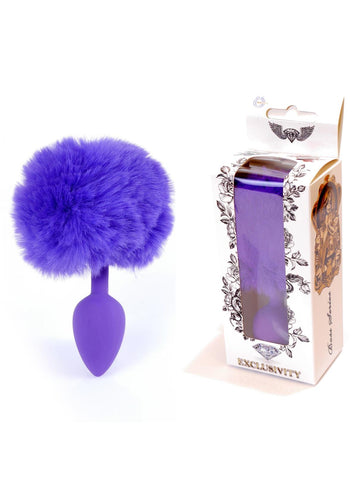 Boysoftoys - 64-00101 - Purple Silicone Anal Plug with bunny tail Purple - length 6,5 cm - dia 2,7 cm - colour window box