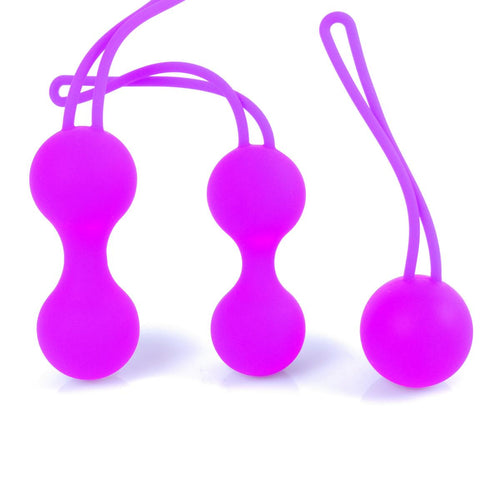 Boysoftoys - 64-00103 - Silicone kegal ball set  - 3 different styles - Pink