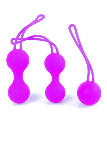 Bossoftoys - 64-00103 - Silicone kegal ball set  - 3 different styles - Pink