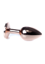 Bossoftoys - 64-00107 - Unique Colour - Rose Gold Anal Plug - Gold Plug with Pink stone - length 7 CM - Dia 2,7 CM - colour window box