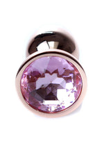 Bossoftoys - 64-00108 - Unique Colour - Rose Gold Anal Plug - Gold Plug with Rose stone - length 7 CM - Dia 2,7 CM - colour window box