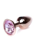 Bossoftoys - 64-00108 - Unique Colour - Rose Gold Anal Plug - Gold Plug with Rose stone - length 7 CM - Dia 2,7 CM - colour window box