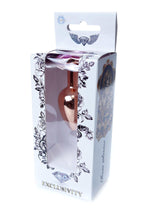 Bossoftoys - 64-00108 - Unique Colour - Rose Gold Anal Plug - Gold Plug with Rose stone - length 7 CM - Dia 2,7 CM - colour window box