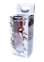 Boysoftoys - 64-00111 - Unique Colour - Rose Gold Anal Plug - Gold Plug with Black stone - length 7 CM - Dia 2,7 CM - colour window box