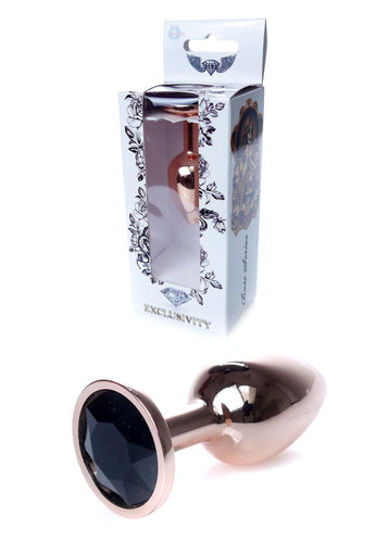 Boysoftoys - 64-00111 - Unique Colour - Rose Gold Anal Plug - Gold Plug with Black stone - length 7 CM - Dia 2,7 CM - colour window box