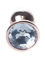 Bossoftoys - 64-00112 - Unique Colour - Rose Gold Anal Plug - Gold Plug with White stone - length 7 CM - Dia 2,7 CM - colour window box