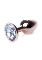 Bossoftoys - 64-00112 - Unique Colour - Rose Gold Anal Plug - Gold Plug with White stone - length 7 CM - Dia 2,7 CM - colour window box
