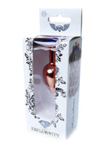 Boysoftoys - 64-00114 - Unique Colour - Rose Gold Anal Plug - Gold Plug with Dark Blue stone - length 7 CM - Dia 2,7 CM - colour window box