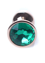 Boysoftoys - 64-00115 - Unique Colour - Rose Gold Anal Plug - Gold Plug with green stone - length 7 CM - Dia 2,7 CM - colour window box