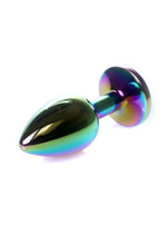 Boysoftoys - 64-00116 - Unique Multi Colour - Rose Gold Anal Rainbow Plug - Gold Plug with rainbow stone - length 7 CM - Dia 2,7 CM - colour window box