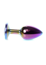Boysoftoys - 64-00116 - Unique Multi Colour - Rose Gold Anal Rainbow Plug - Gold Plug with rainbow stone - length 7 CM - Dia 2,7 CM - colour window box