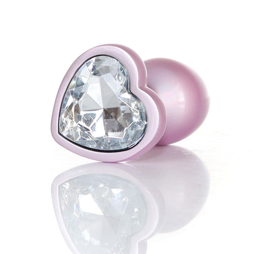 Boysoftoys - 64-00138 - Pearl Pink Heart Anal Plug  Clear Stone Small