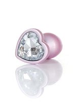 Boysoftoys - 64-00138 - Pearl Pink Heart Anal Plug  Clear Stone Small
