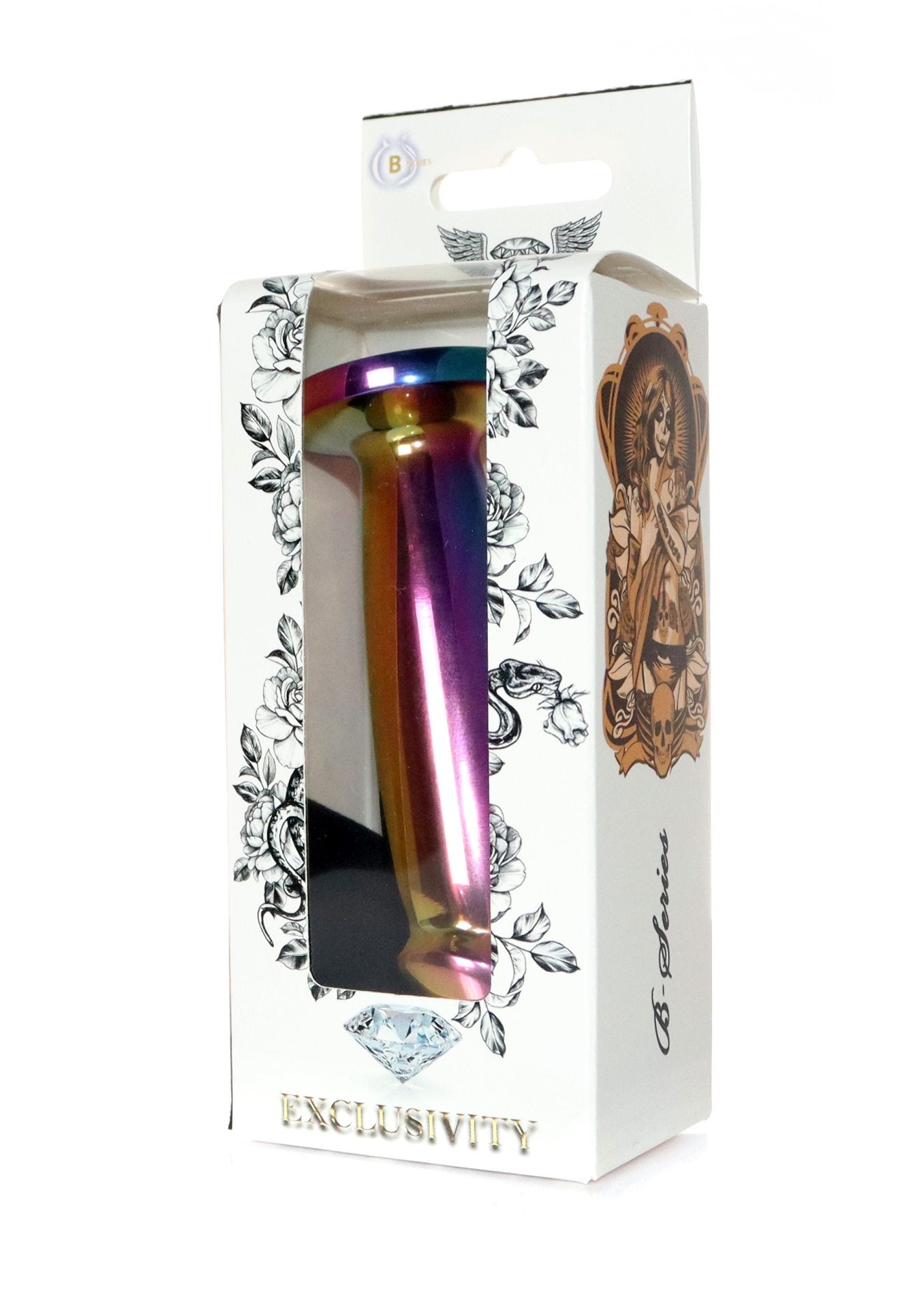 Boysoftoys - 64-00142 - Multi Colour Penis Anal Plug  Clear Stone Medium  - 12 Cm Dia 2,8 Cm