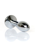 Boysoftoys - 64-00146 - Design Silver Plug Small Clear Stone - Length 7,7 Cm Dia 2 Cm