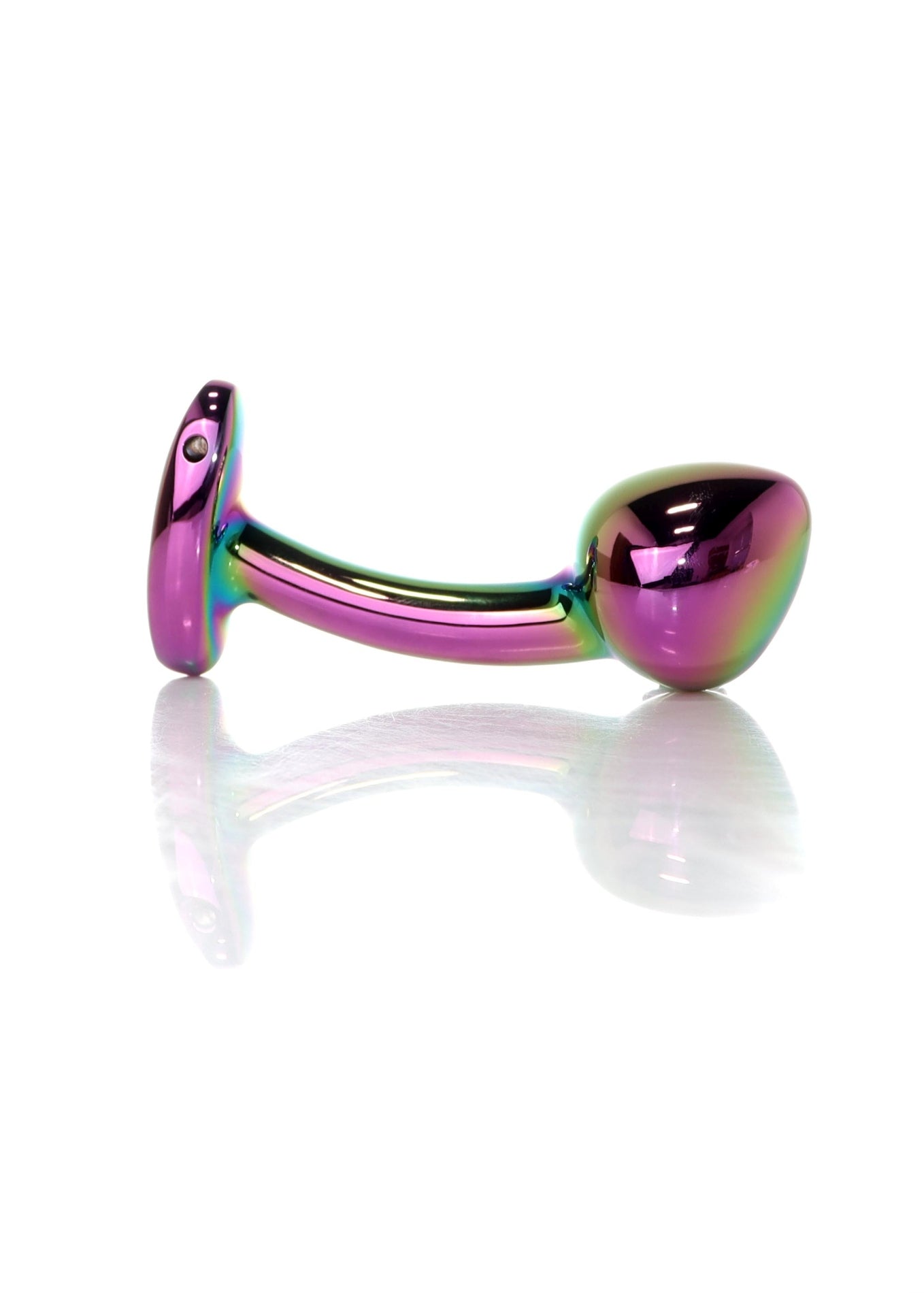64-00151 - Stainless Steel Anal Plug – 10.5 cm – Premium Anal Jewellery with Suede Pouch - Multicolour