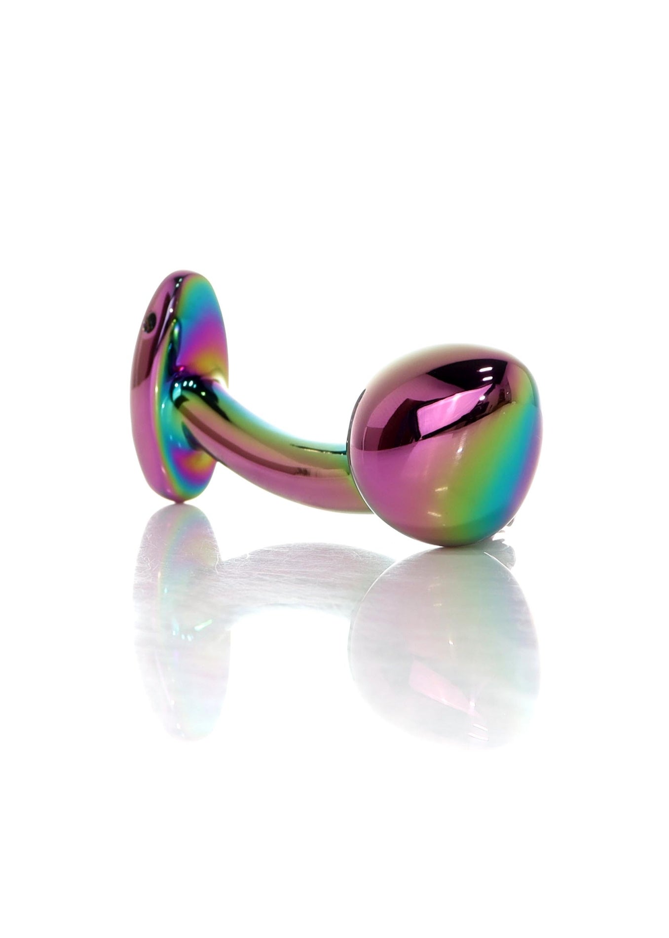 64-00151 - Stainless Steel Anal Plug – 10.5 cm – Premium Anal Jewellery with Suede Pouch - Multicolour