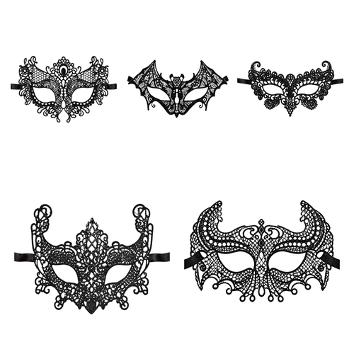 Kinky Pleasure - KPVM46 to KPVM50 - Venetian Mask – 5 Elegant Black Lace-Style Models