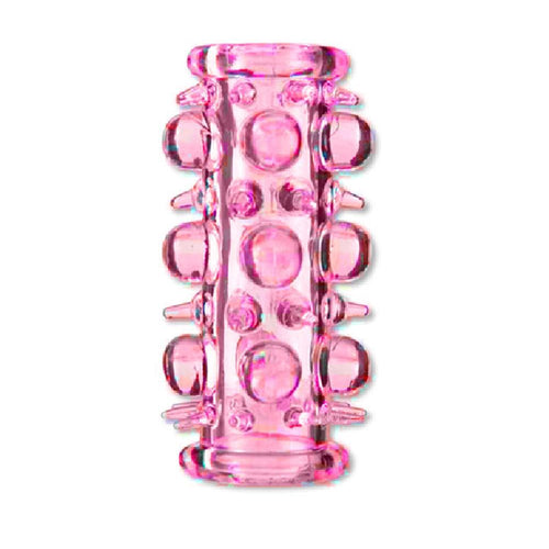Boysoftoys - 67-00012 - Stretchy Penis Sleeve - Penis Extender - Pink- Lenght 7 cm - clear box with colour card