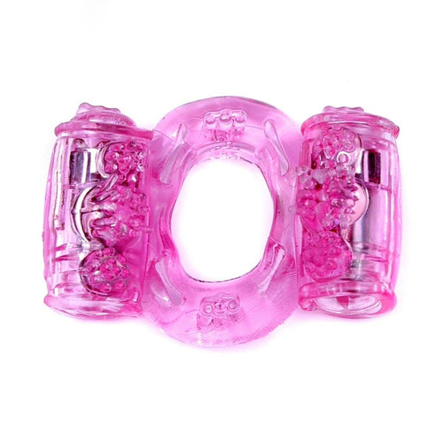 Boysoftoys - 67-00033 - Vibrating Cockring  - double Motors - Pink - batteries included - packed in plastic bag