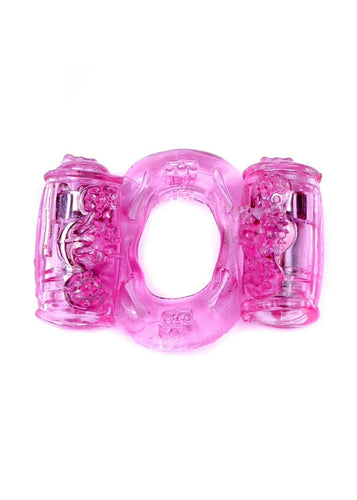 Boysoftoys - 67-00033 - Vibrating Cockring  - double Motors - Pink - batteries included - packed in plastic bag